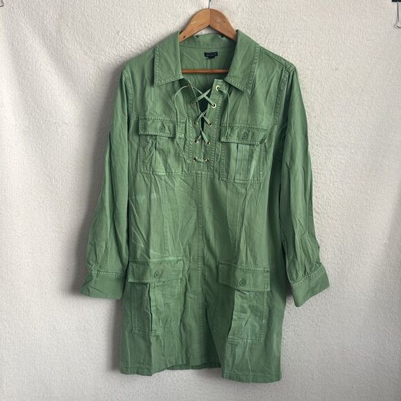 J. Crew Dresses & Skirts - J Crew Harbour dress in drapey cotton Women’s‎ Large Green